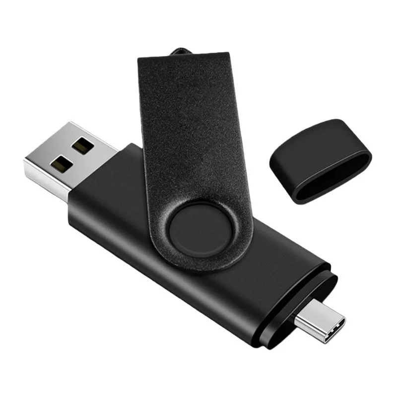 1TB USB 2.0 OTG Flash Drive with Type-C, Compatible with Smartphones - Black