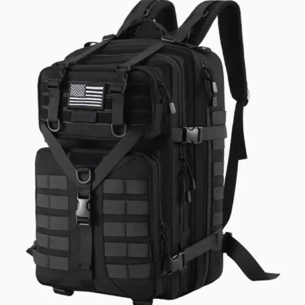 50L Outdoor Large Capacity Rucksack Military Hiking Backpack - Black