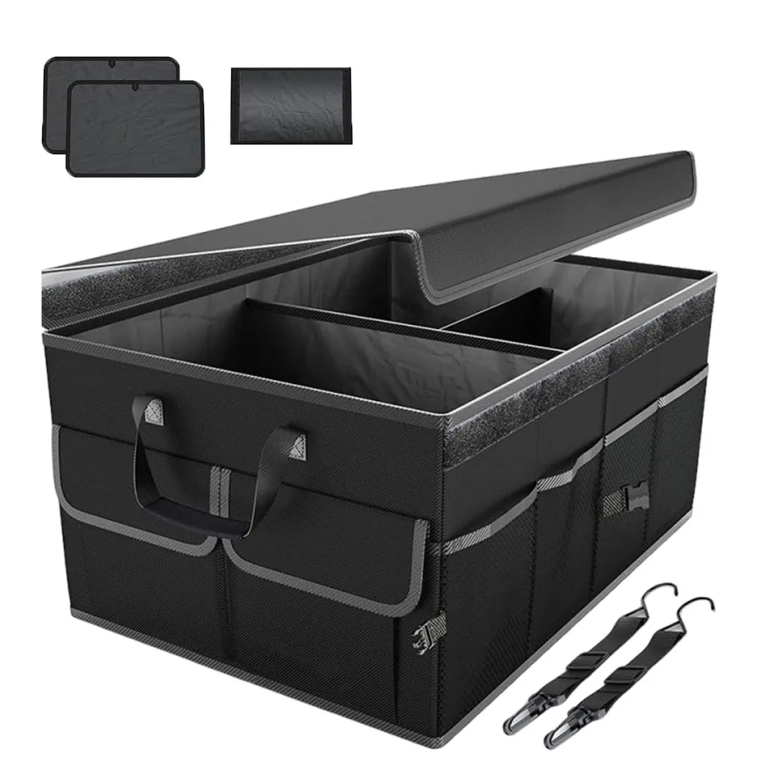 60L Car Boot Organizer Car Trunk Storage Box Foldable Oxford with Strap