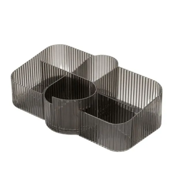 Ribbed Multi Compartment Desk Organizer Storage Tray