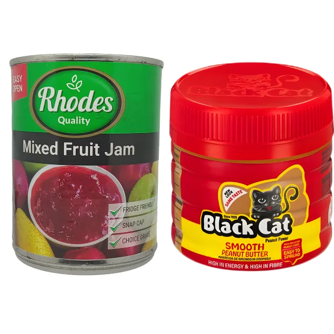 Rhodes Mixed Fruit Jam 450g + Black Cat Smooth Peanut Butter 400g