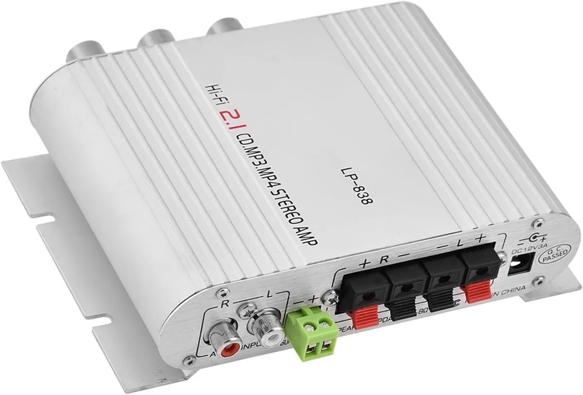 Mini Stereo Power Amplifier 15W x 2 High Power Audio Amp with Aluminum