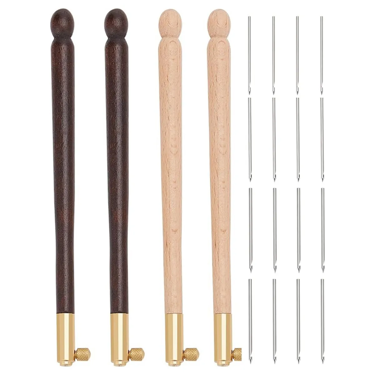 4 Pcs Tambour Hooks Kit with 12 Needles Embroidery Crochet Hooks