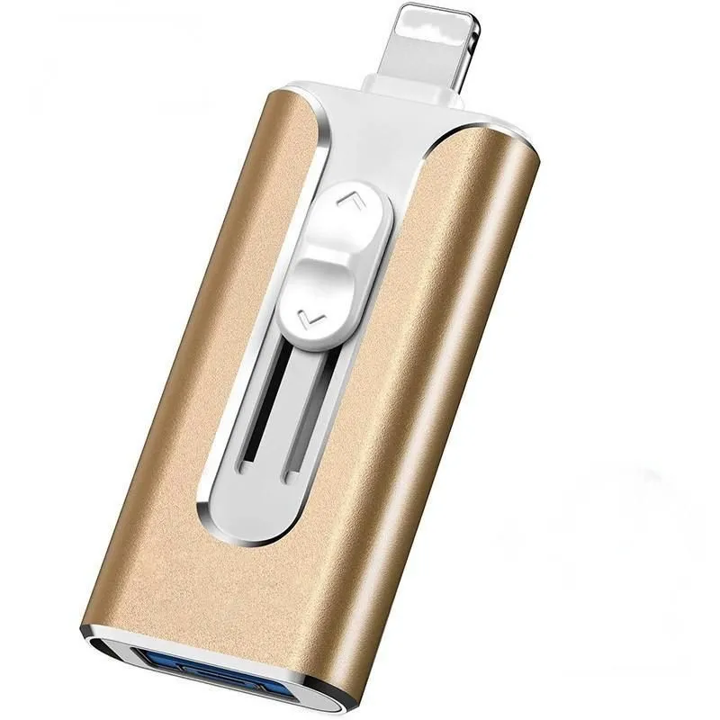 USB Flash Drive High Speed Apple OTG computer TypeC iPhone Memory Stick 1TB - Gold