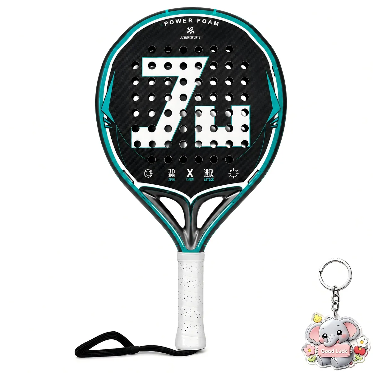 12K Carbon Fiber Offensive Padel Racket with Wrist Strap