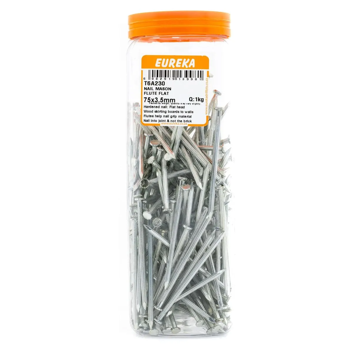 EUREKA Fluted Masonry Nail Flat 75 x 3.5mm Q:1kg T6A230