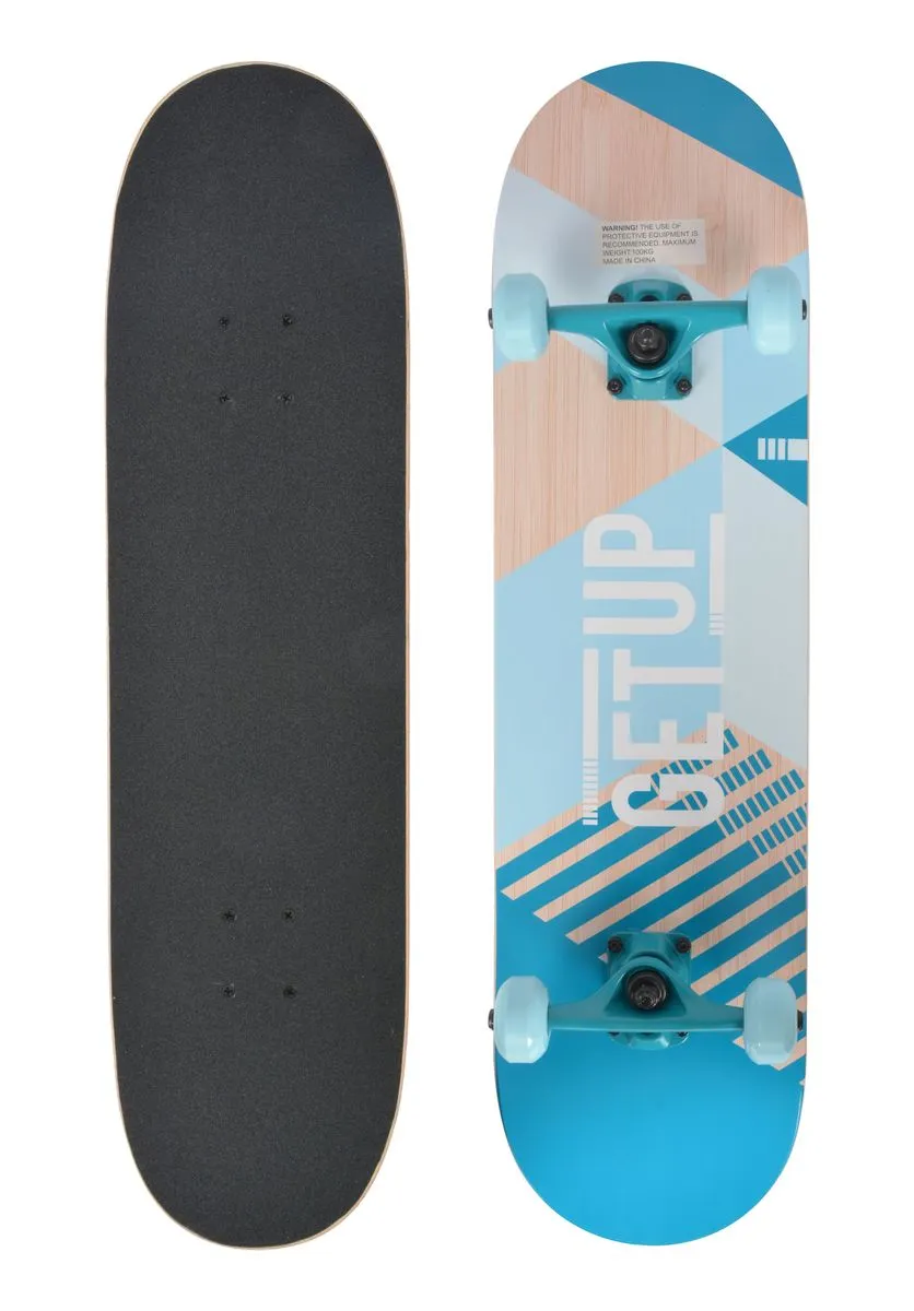 GetUp KickFlip Skateboard - 7.75" x 31.5" - 7 Ply Canadian Maple - Blue