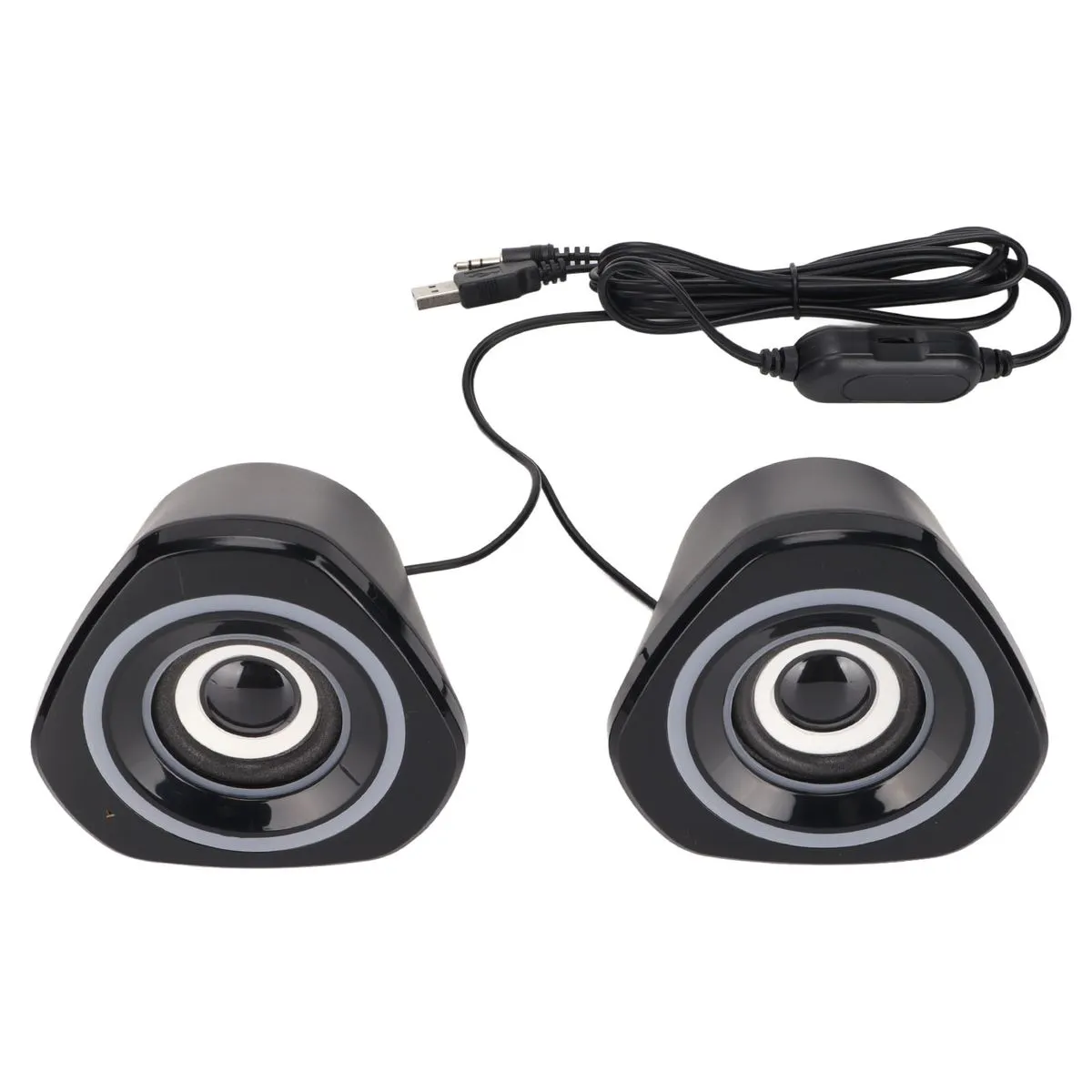 Computer Speakers Small USB Powered Plug and Play Wired Desktop Speakers