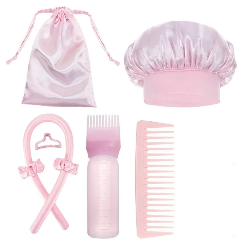 8Pcs Heatless Hair Curler Set, Overnight Headband Hair Clip Scrunchies