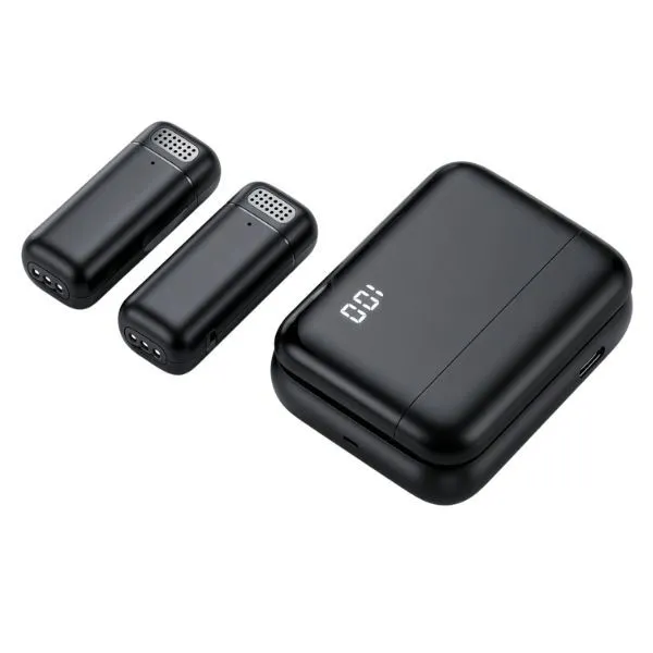 Wireless Lavalier Microphone - Dual Clip-on Mic for Smartphone