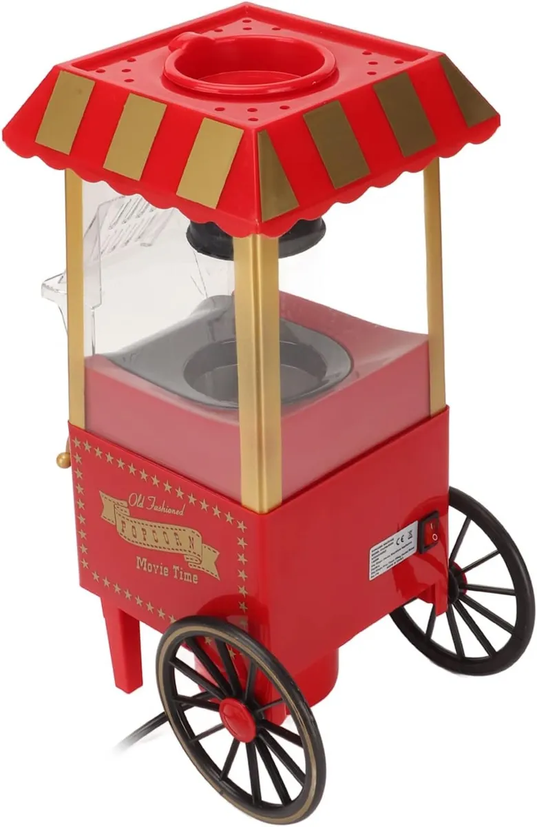 Mini 1200W Carnival-Style Popcorn Maker with Auto Stirring & Airflow Tech
