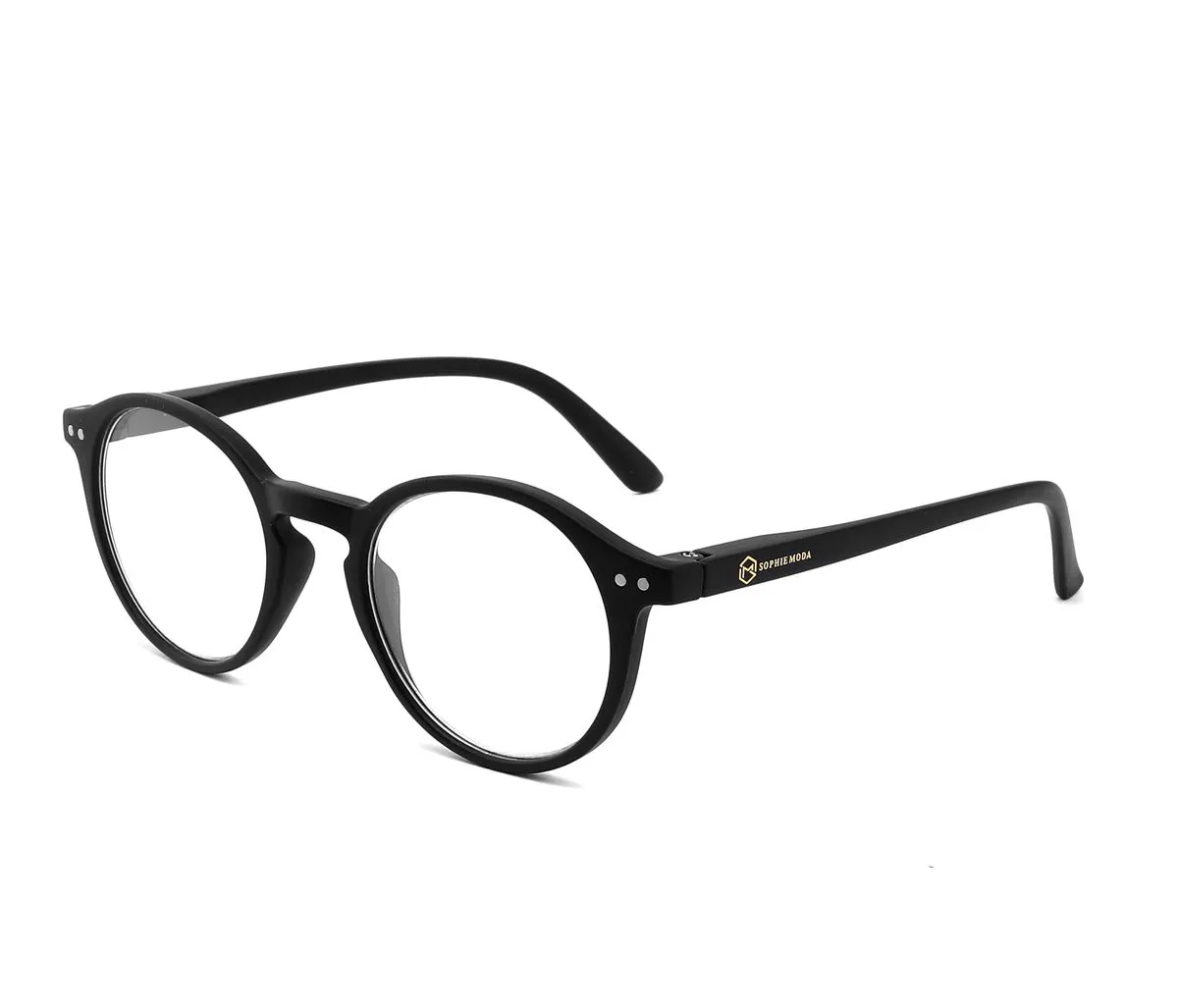 Sophie Moda Children Glasses: Kids Anti-Blue Light Round Frame - Black