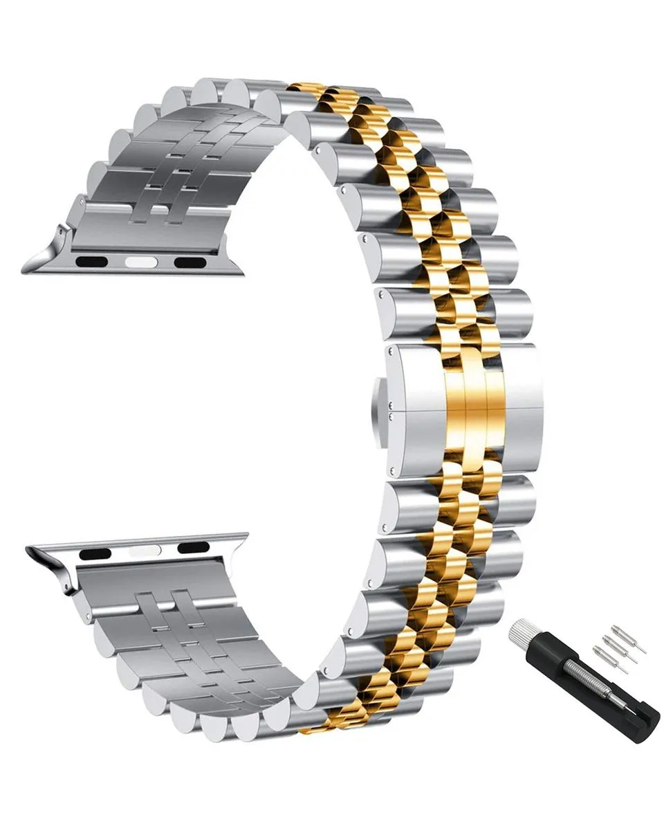 Metal Watch Band Compatible with Apple Watch 38mm/40mm/41mm with Watch Repair Device