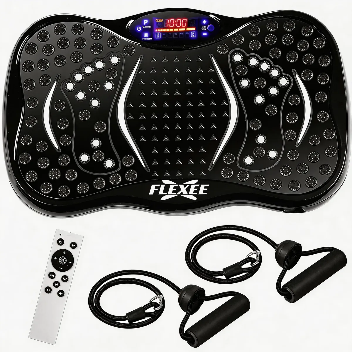 FLEXEE Whole Body Fitness Vibration Platform Machine with Bluetooth - Black