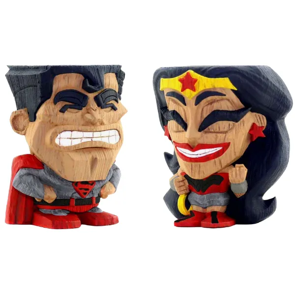 Teekeez Red Son Superman Wonder Woman 2-Pack Vinyl Figures