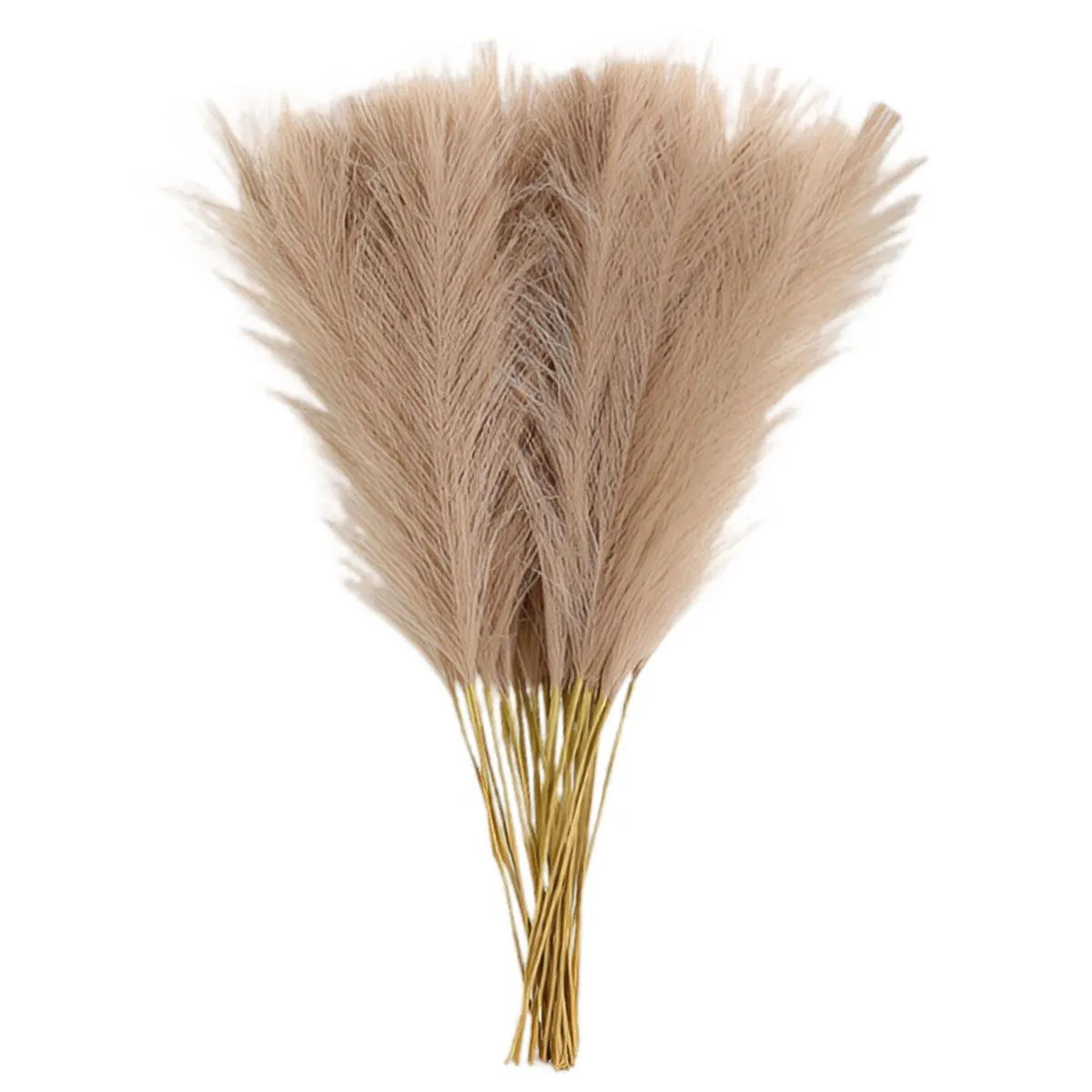 20 Piece Faux Pampas Grass Decor Flurry Pampas Grass for Vase Boho Home - Brown