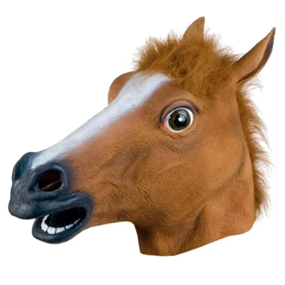Party Fancy Dress Halloween Funny Horse Head Mask - Brown