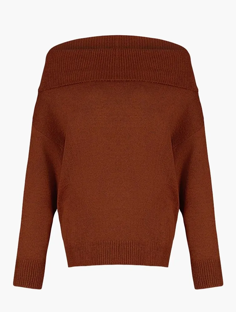 TRENDYOL Bardot Fold Over Jumper