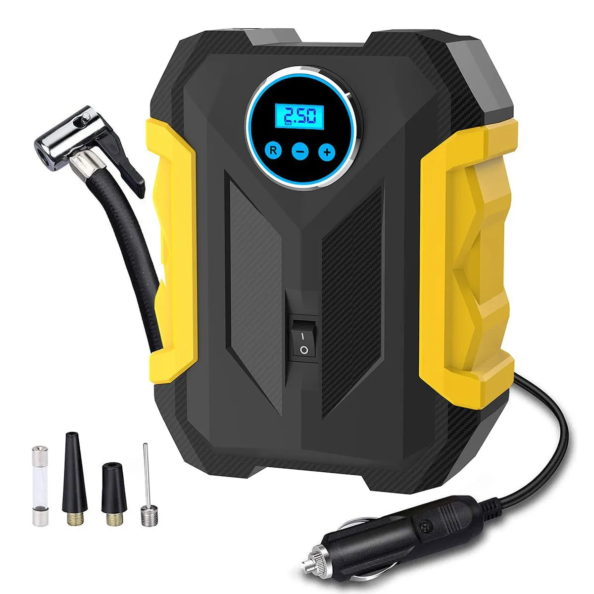 Portable Digital Air Compressor Air Pump Tire Inflator - Black/Yellow