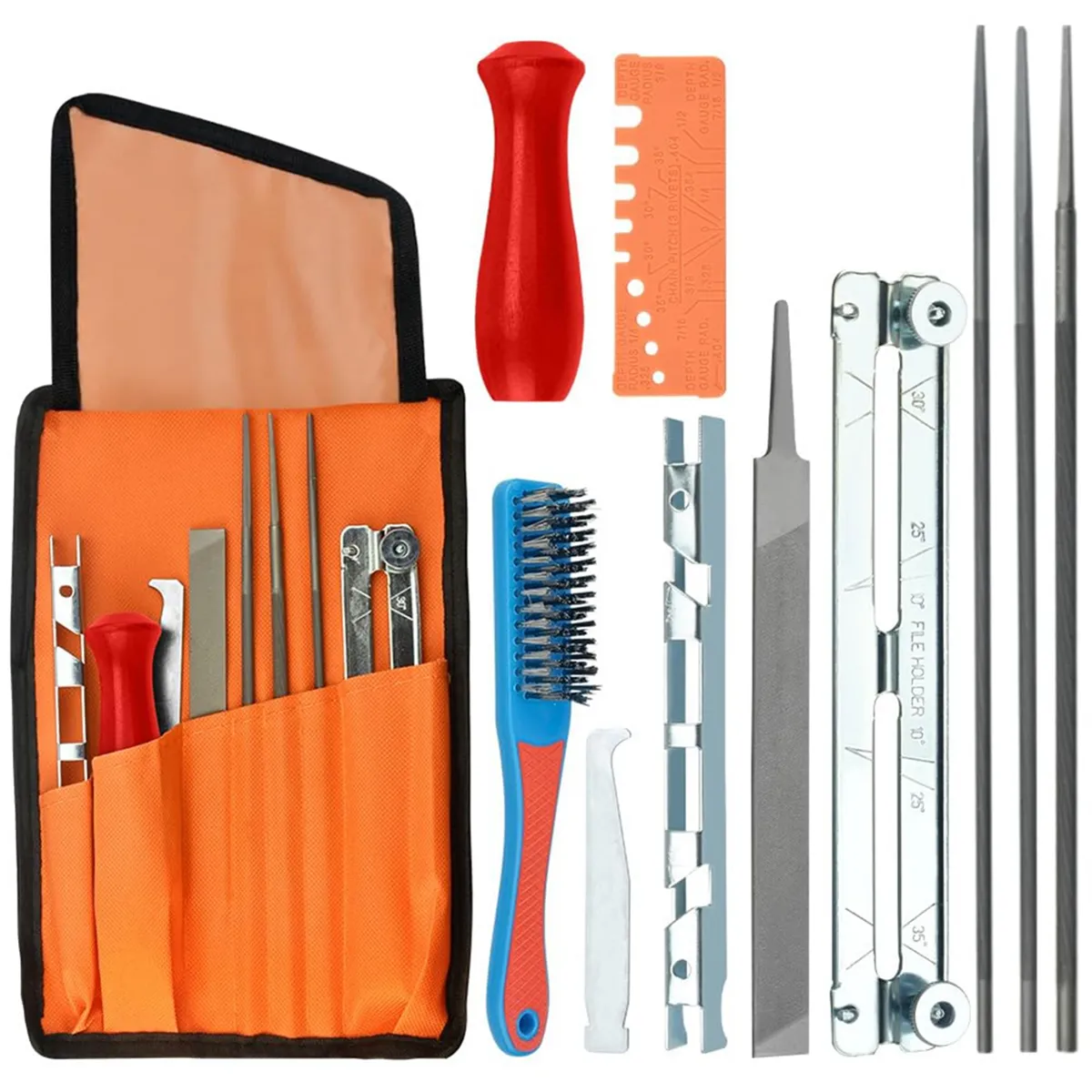 Saw Chain File Set 4.0/4.8/5.5 Mm Sharpening Set Saw Chain File Set