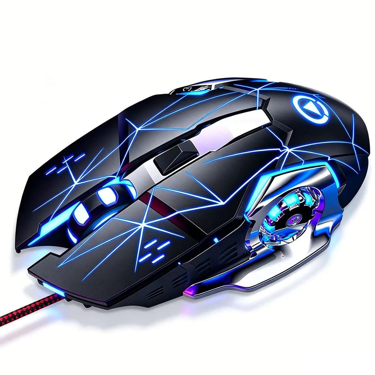 QYNIAL Gaming Mouse Wired RGB 3200DPI USB Optical Mouse 6 Buttons Black