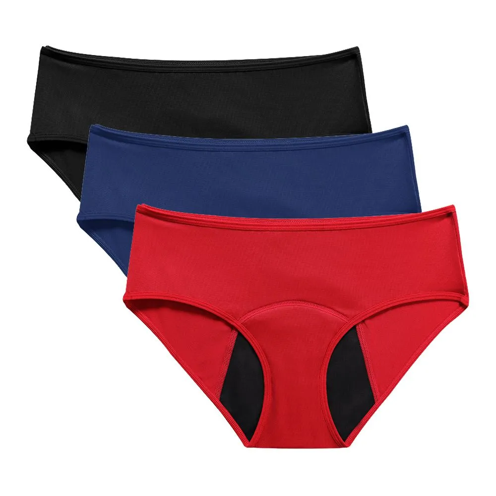 Women's Low-Waist Period Panties, 3-Pack
