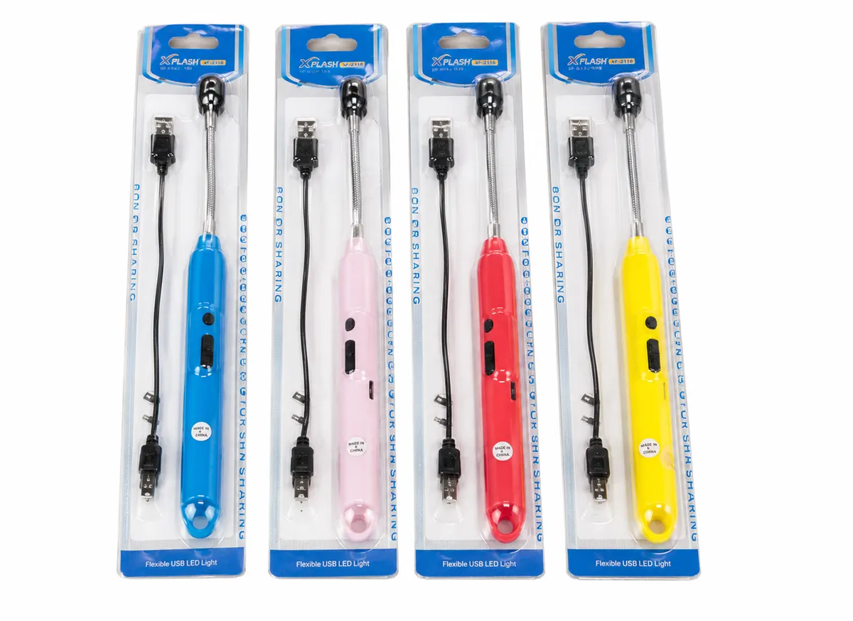 Pack of 4 USB Rechargeable Lighter, Flameless, Windproof, 360 Flexible Neck