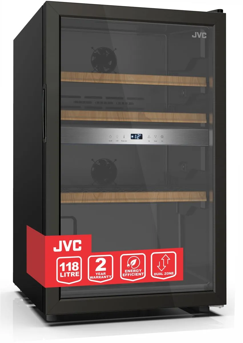 JVC 118L Undercounter Dual Zone Wine Cooler Model Number WG-NRFW21B5S