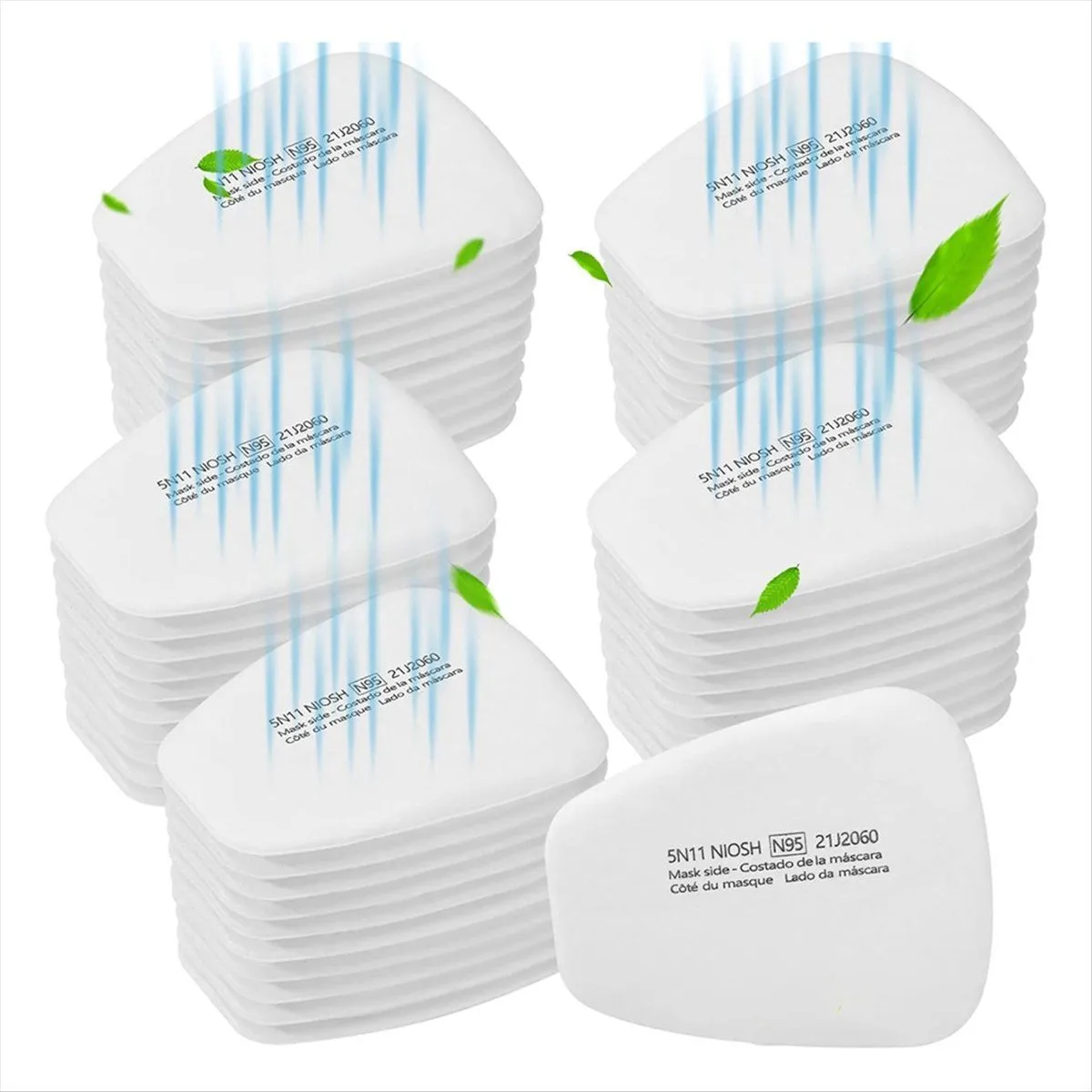 50Pcs 5N11 Respirator Filter Cotton 6001 Filter Cartridges