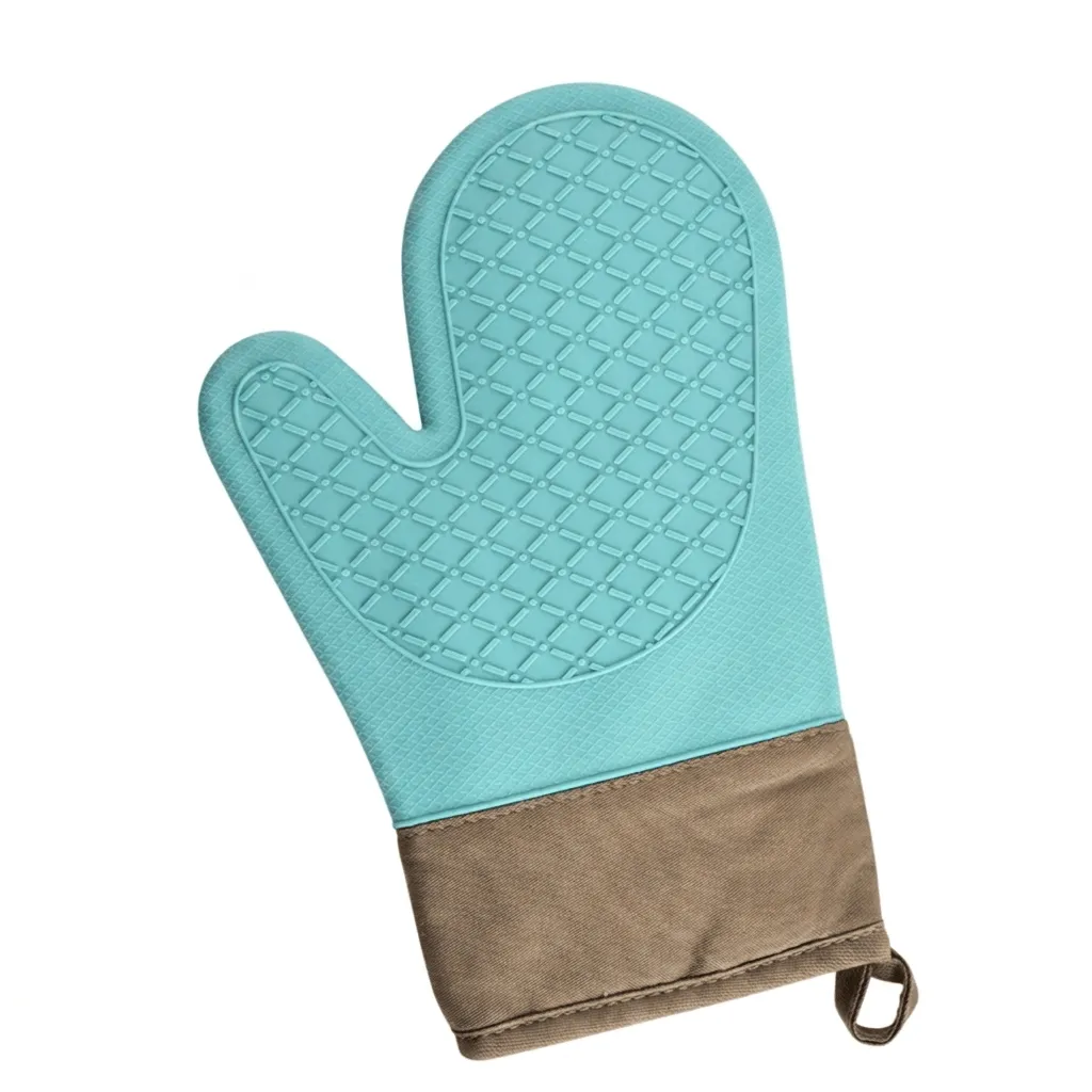 Heat-Resistant Silicone Oven Glove - Blue