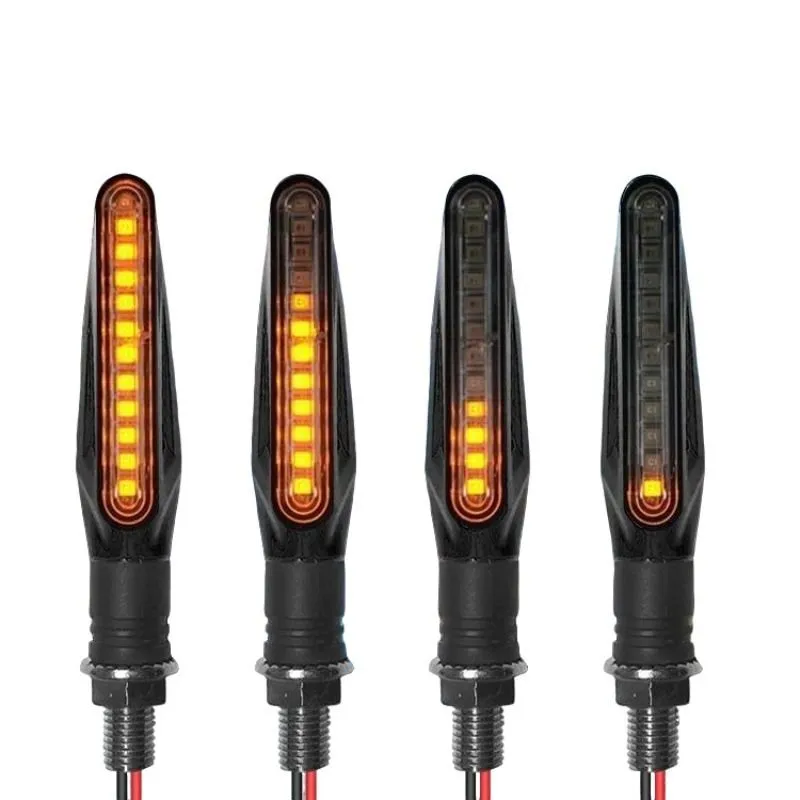 Motorcycle LED Indicator Turn Signal Amber Flowing Universal Lamp