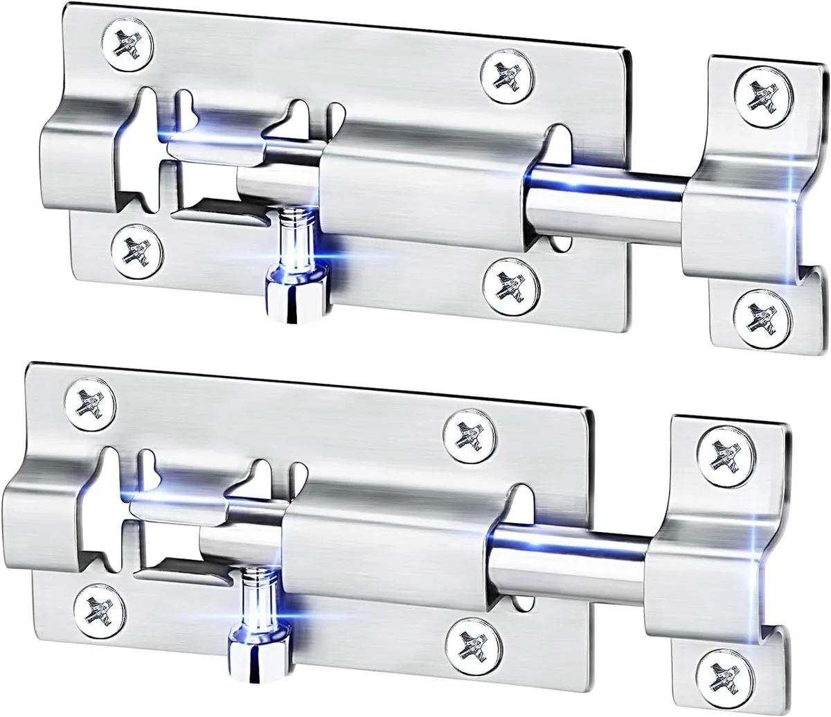2 Piece Barrel Bolt Latch Slide Bolt Latch 4 in Slide Latch Lock Thickened Steel