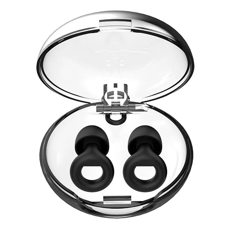 Ultra-Soft Silicone Earplugs Noise Cancelling for Sleep Study Travel - Black