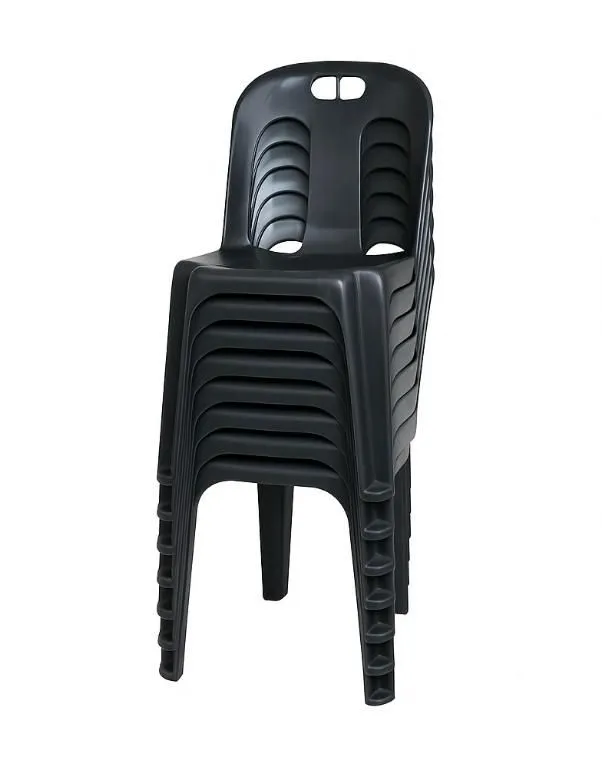 12 Piece Black Plastic Chairs