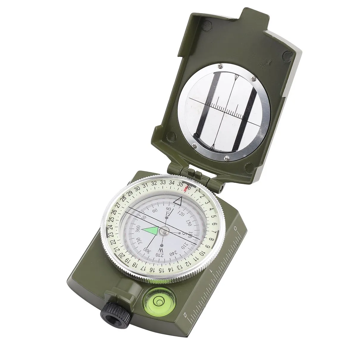 Outdoor Military Sighting Luminous Lensatic Compass Army Green