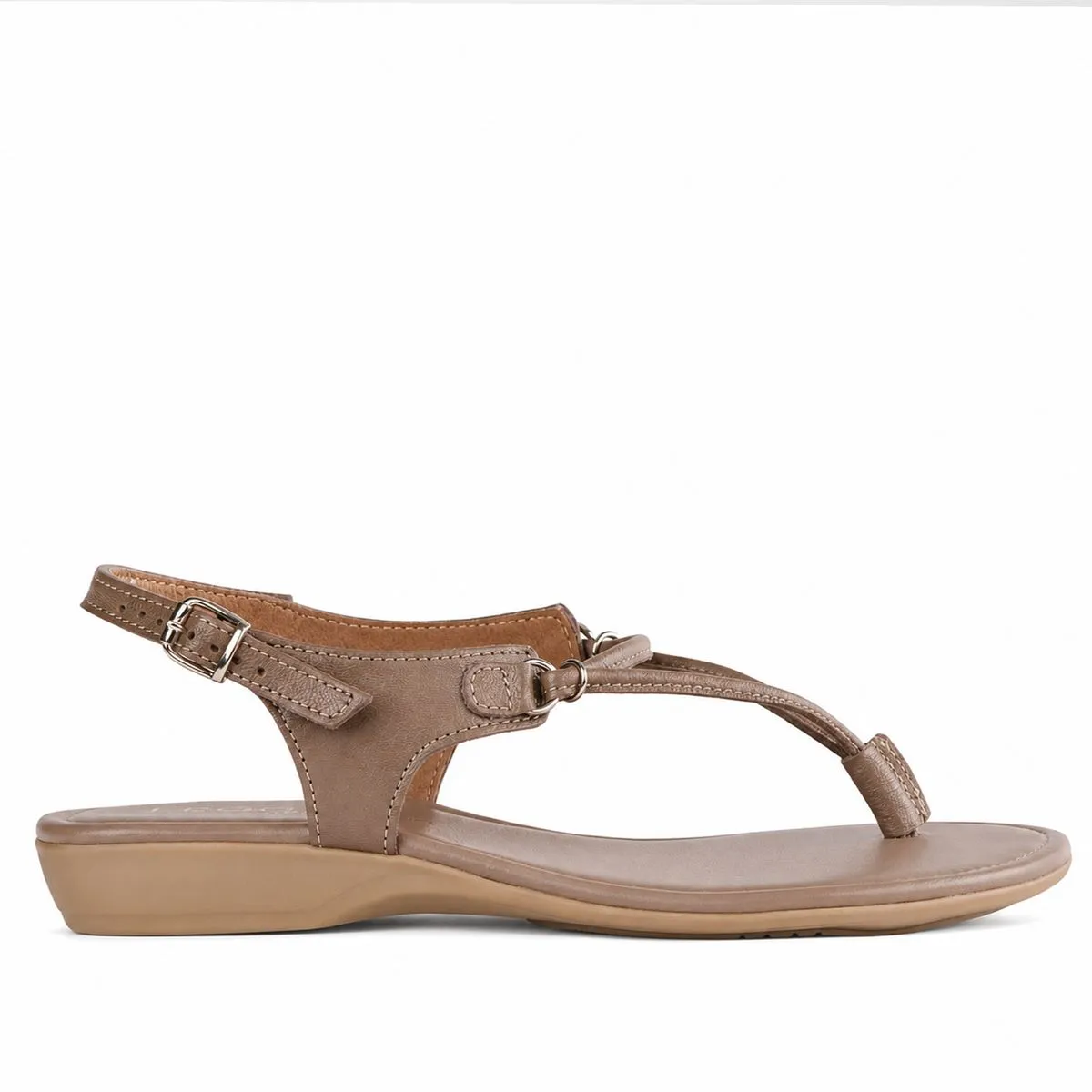 Froggie Women's Spaghetti Thong Sandal- Stone Leather- 13075