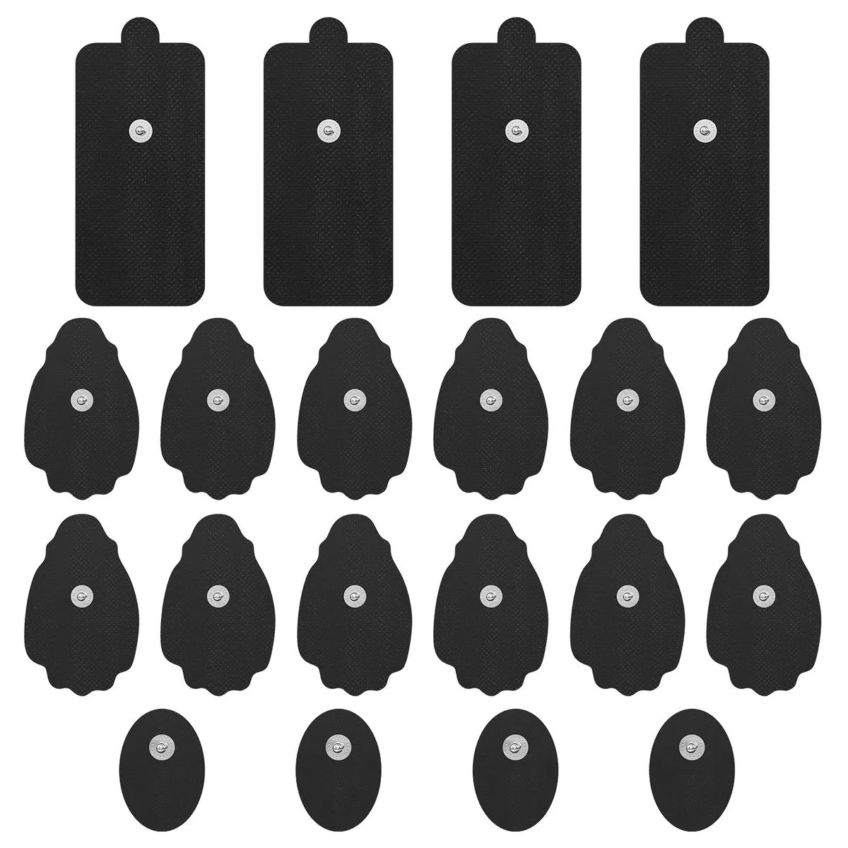 20 Pack TENS Unit Electrode Pads, 3.5mm Snap EMS Replacement Pads - Black