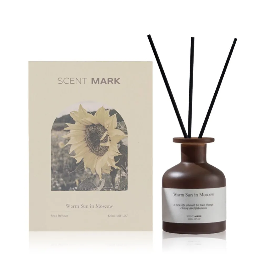 Scent Mark Reed Diffuser Set with Scent Sticks - Long Lasting Home Fragrance - Warm Sun In Moscow