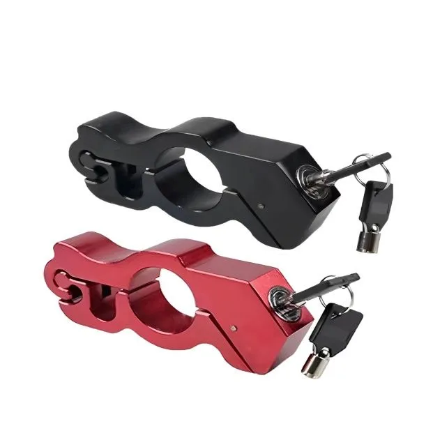 2-Pack Motorcycle Handlebar Locks, Black/Red