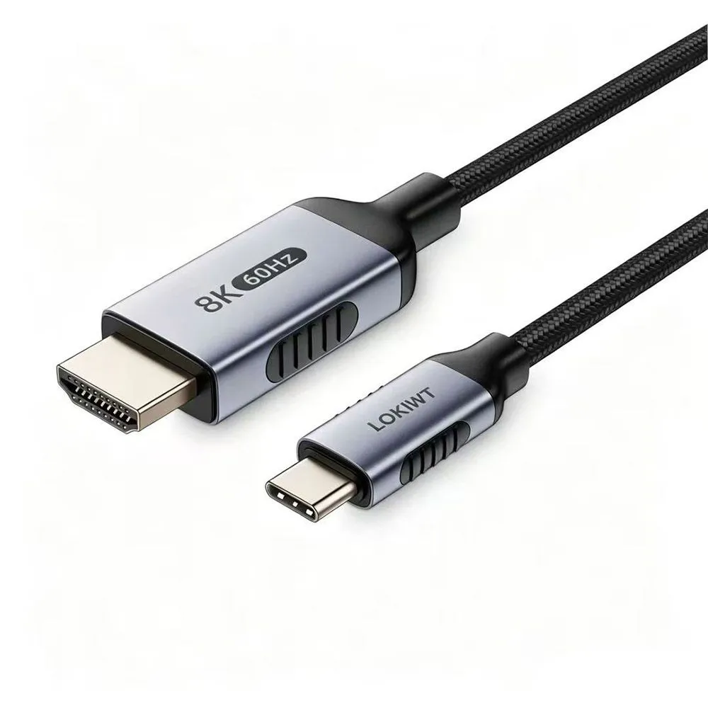 LOKIWT 8K USB C to HDMI 2m Cable 8k@60hz for Laptop,Tablet & Phone