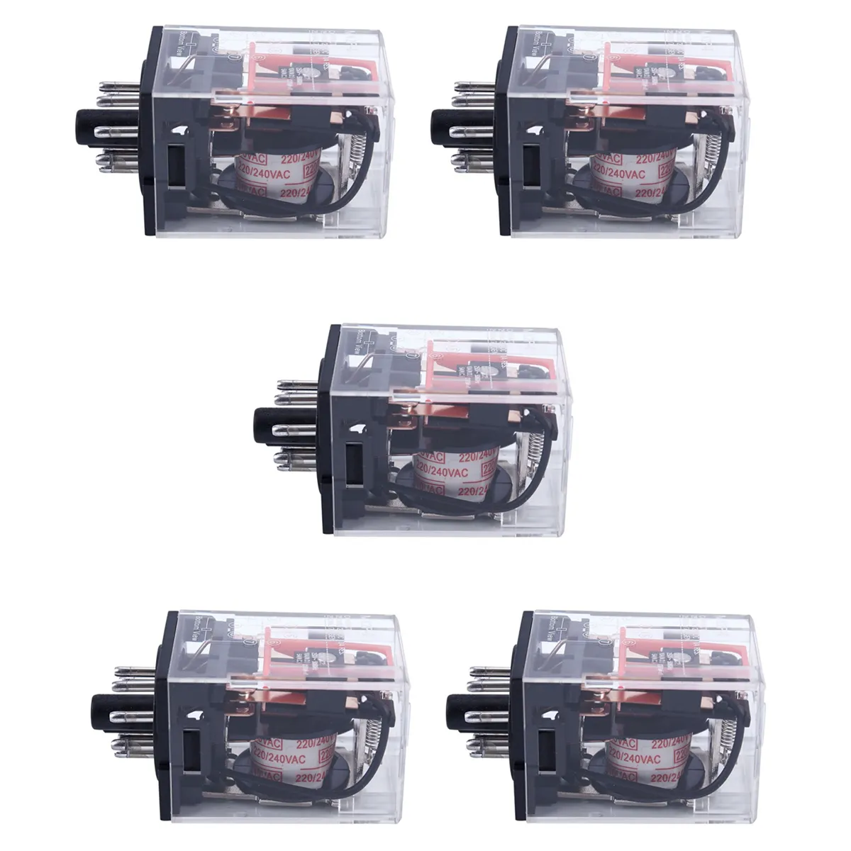 5X AC 220V/230V Coil Voltage PCB Power Relay 8 Pins DPDT 2NO 2NC MK2P-1