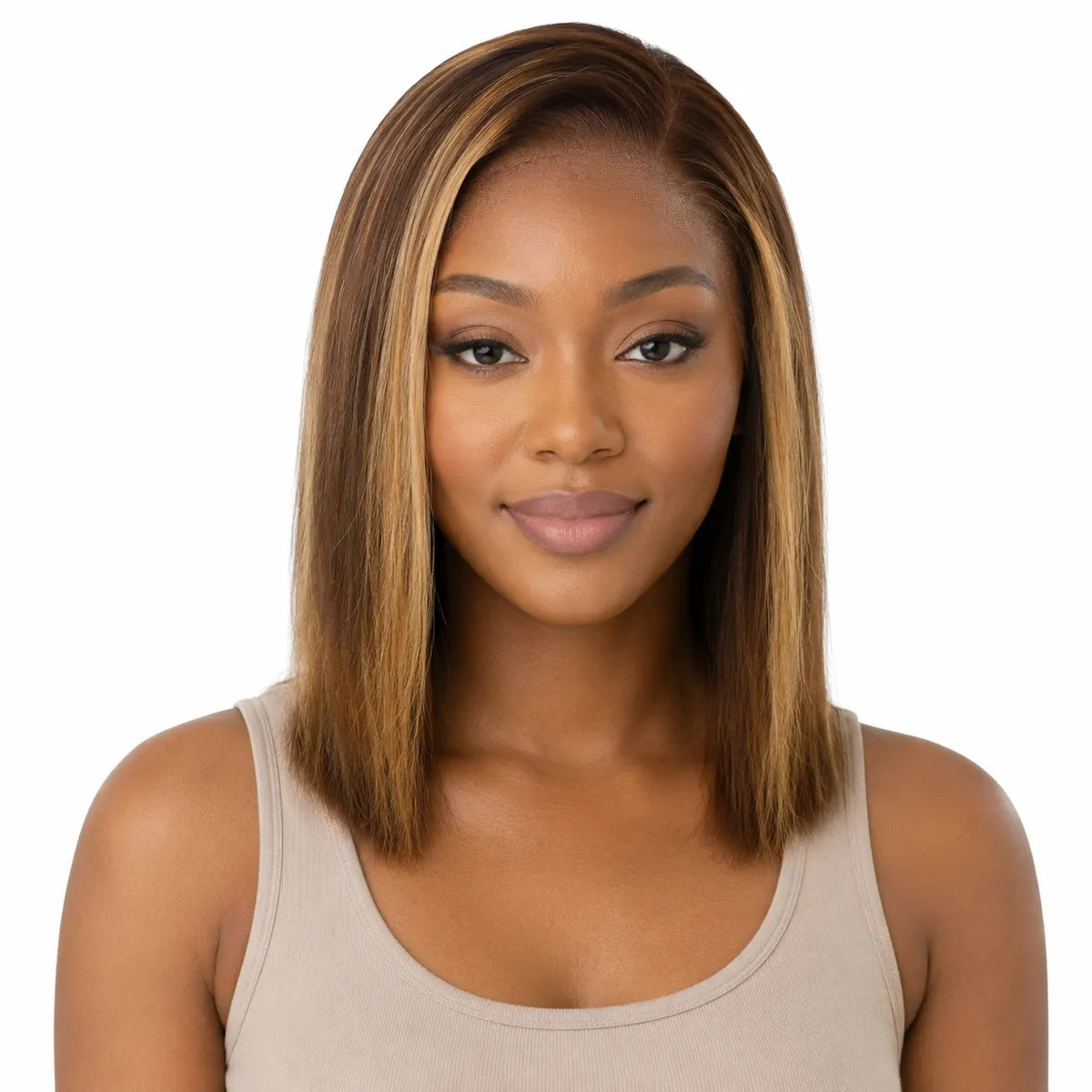 12 Inch 4/27 Piano Colour Straight Human Hair Wig - Soft, Sleek & Natural