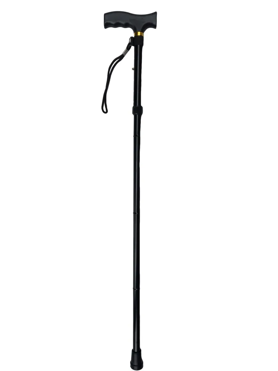 Hight Adjustable Folding Cane - Trekking Pole - Black 