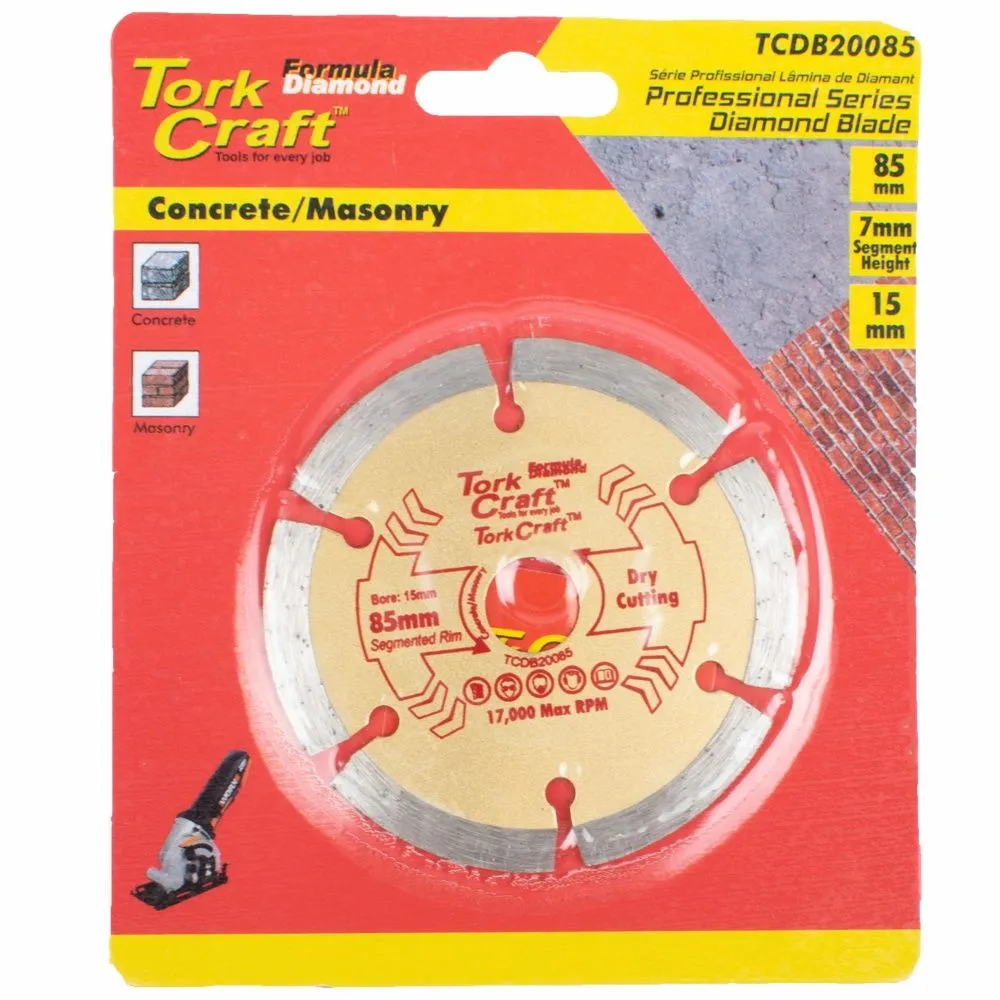 Tork Craft - Diamond Blade 85mm x 15mm Segmented Profesional - 5 Pack