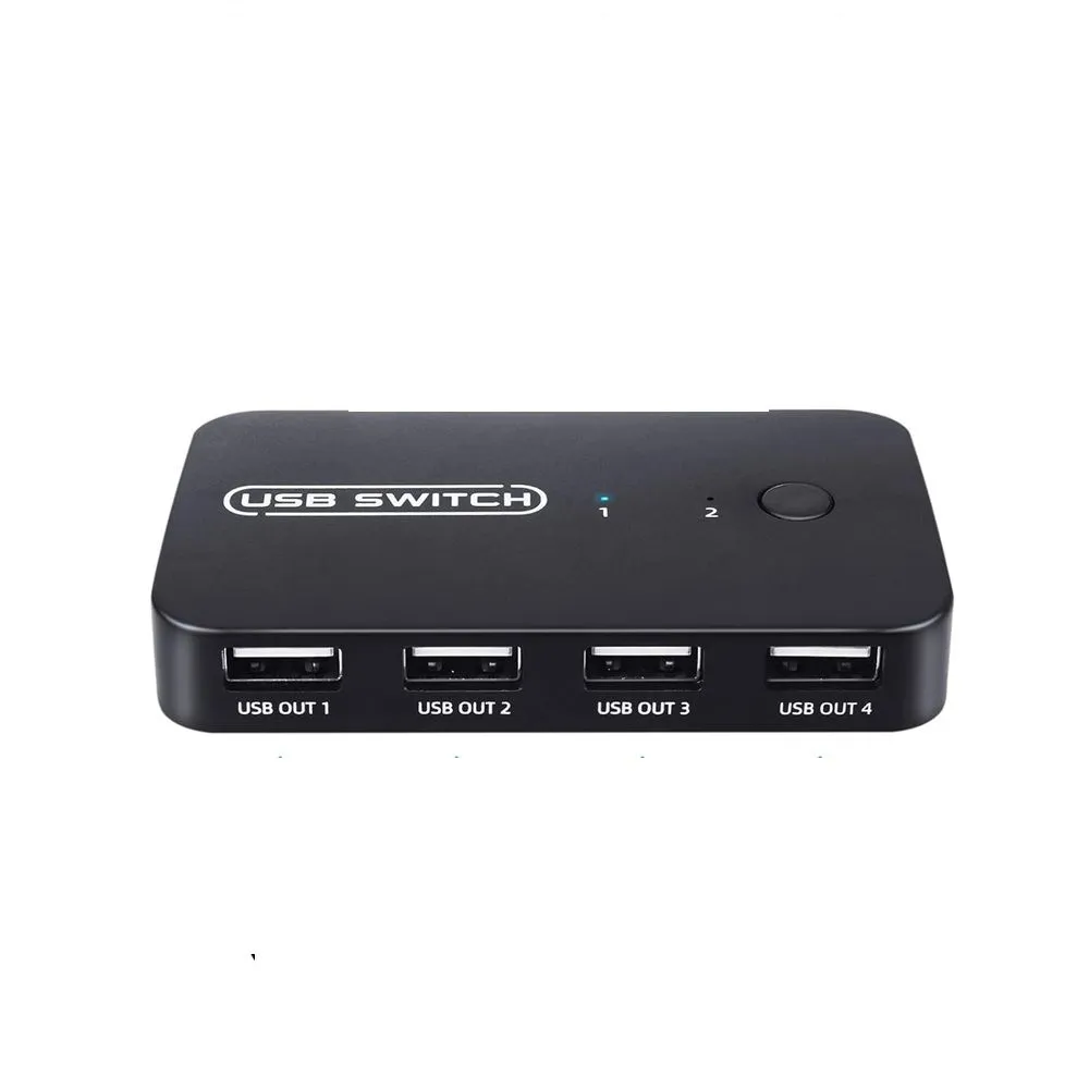 Switch Sharing Box 2-In-4 Out USB Switch Keyboard Mouse Printer PC Sharing