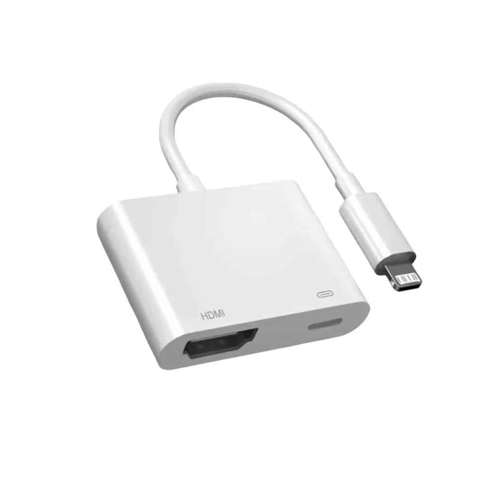 Lightning to HDMI Adapter 1080P Compatible with iPhone 12/11/XS/8 iPad - Need power supply