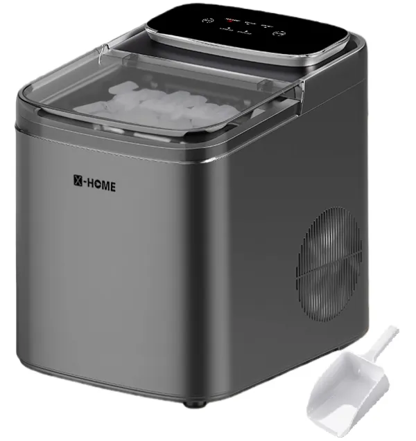 X-HOME Electric Countertop Ice Maker - Self-Cleaning -12kg/24Hr- Bullet Ice
