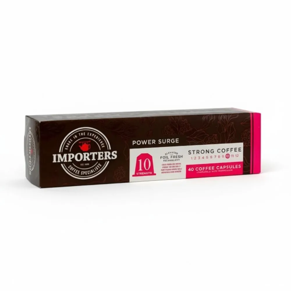 Importers Power Surge - 40 Aluminium Nespresso Compatible Coffee Capsules