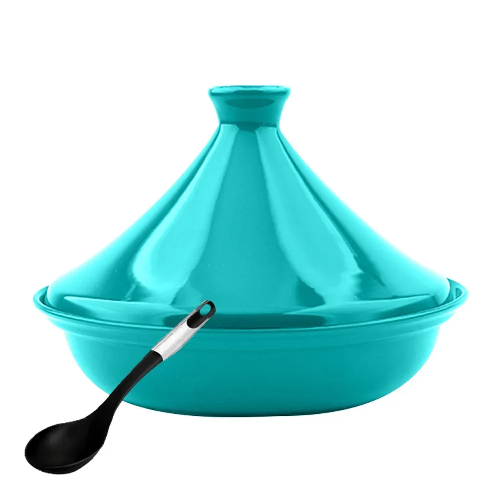 1.3 Liters Small - High Quality Ceramic Beautiful Tagine Pot with Lid - Blue