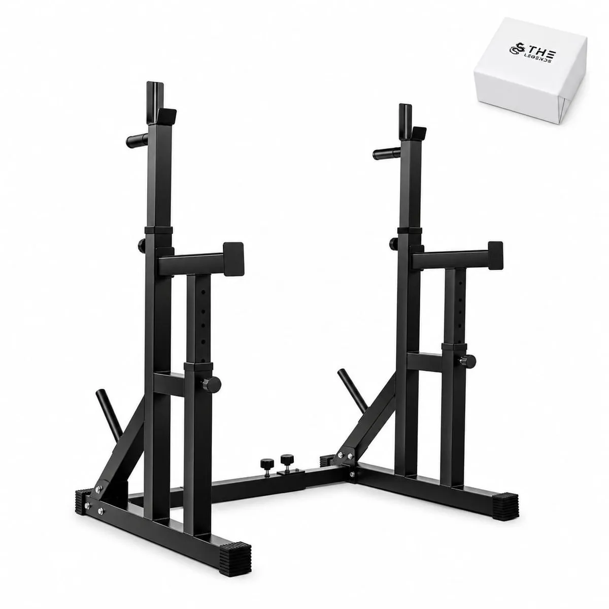 The Legends Adjustable Squat Rack & Bench Press Stand 300kg max + Gym Chalk